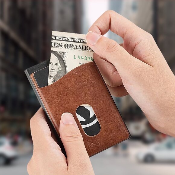 Leather Pop Up Card Holder | Leather Wallet | RFID Blocking | Minimalist Wallet - Picture 2 of 6